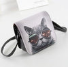 Women Leather Cat Print Shoulder Handbags