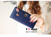 PU Leather Women Wallet with Bowknot Pendant