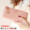 PU Leather Women Wallet with Bowknot Pendant