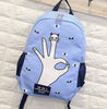 Rucksack Cat Eye and Hand Printing Backpack