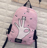 Rucksack Cat Eye and Hand Printing Backpack