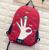 Rucksack Cat Eye and Hand Printing Backpack