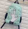 Rucksack Cat Eye and Hand Printing Backpack