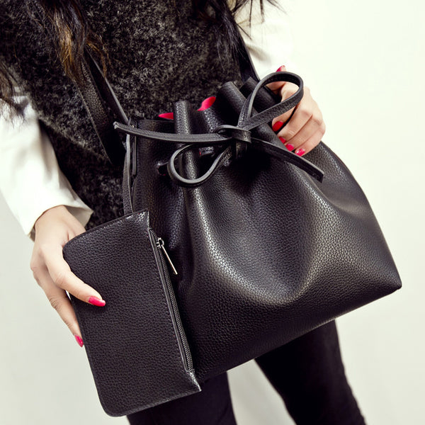 All-match Bucket PU Leather Bag